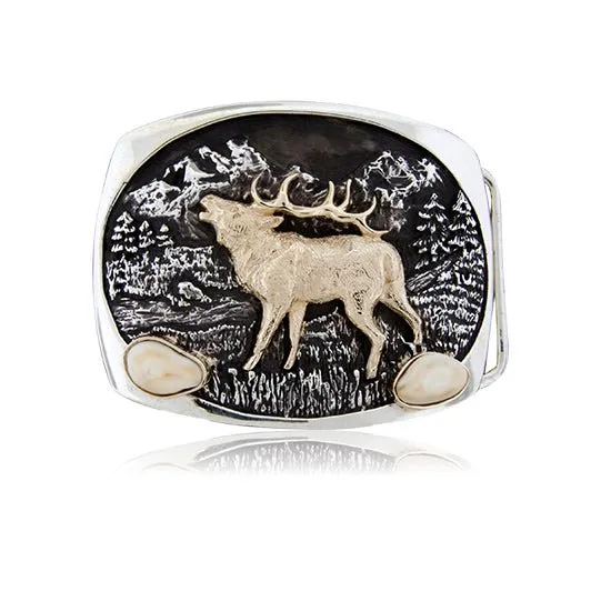 Elk Tooth Ivory Belt Buckle