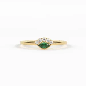 Emerald Ring / Marquise Cut Emerald Ring in 14k Solid Gold / Natural Emerald Ring / May Birthstone Ring / Dainty Emerald Ring