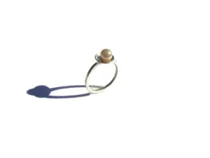 Emergence Sterling Silver Stacking Ring with 6mm White Pearl