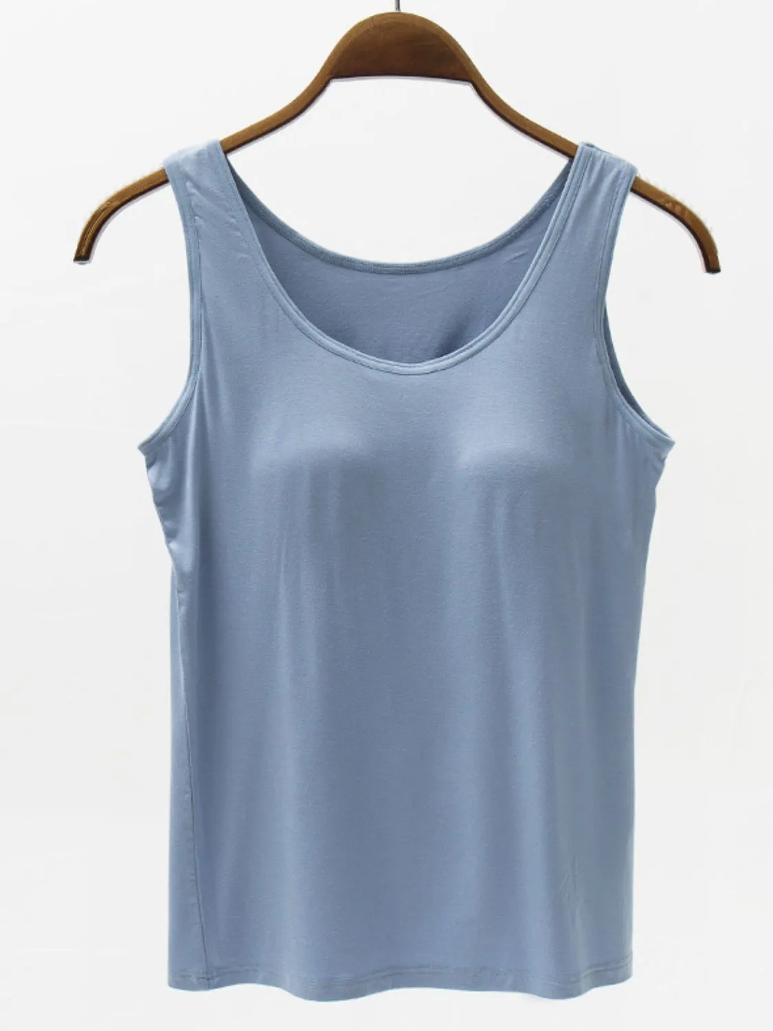 Erin Full Size Wide Strap Modal Tank with Bra
