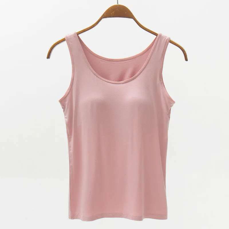 Erin Full Size Wide Strap Modal Tank with Bra