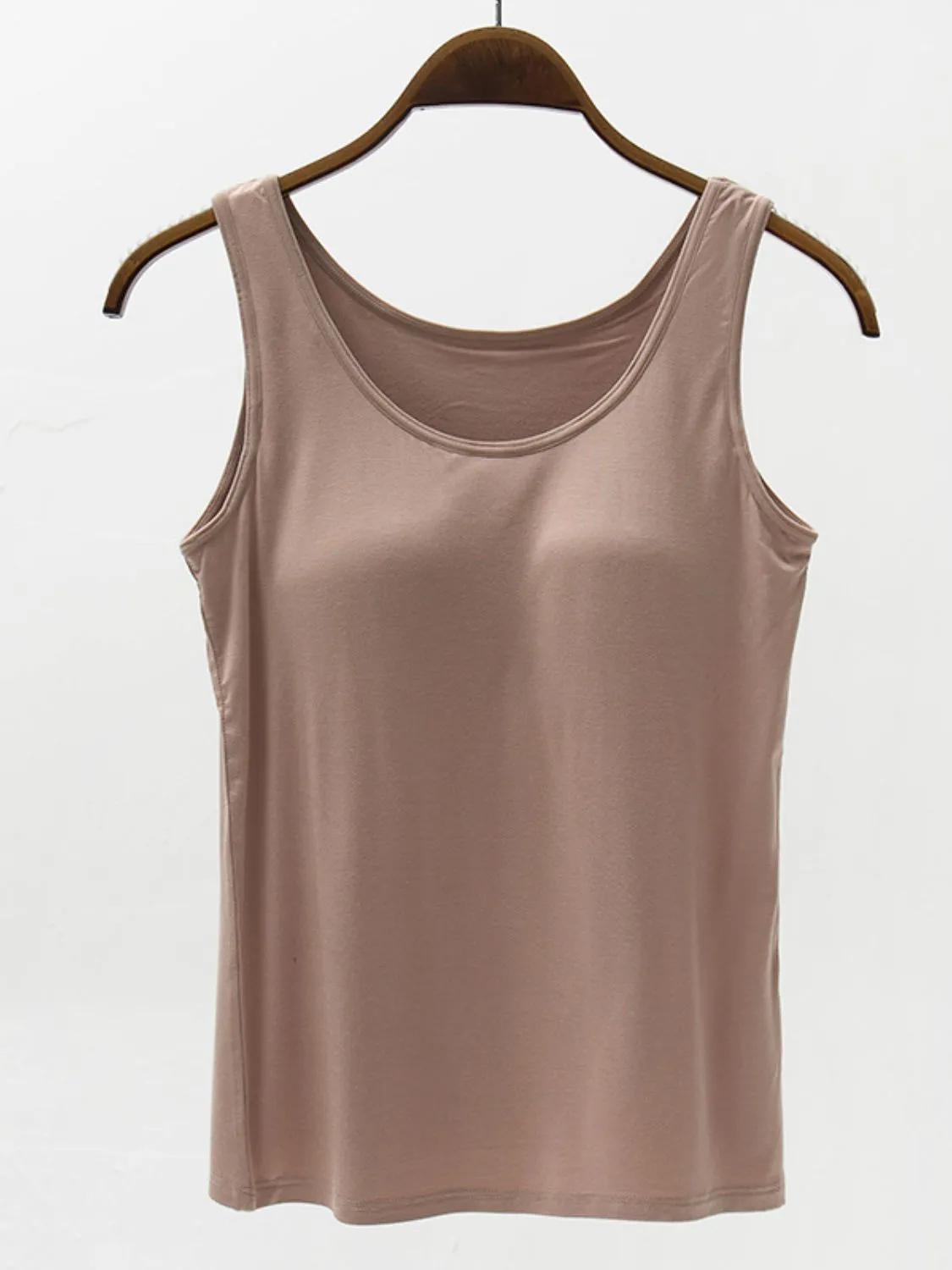 Erin Full Size Wide Strap Modal Tank with Bra