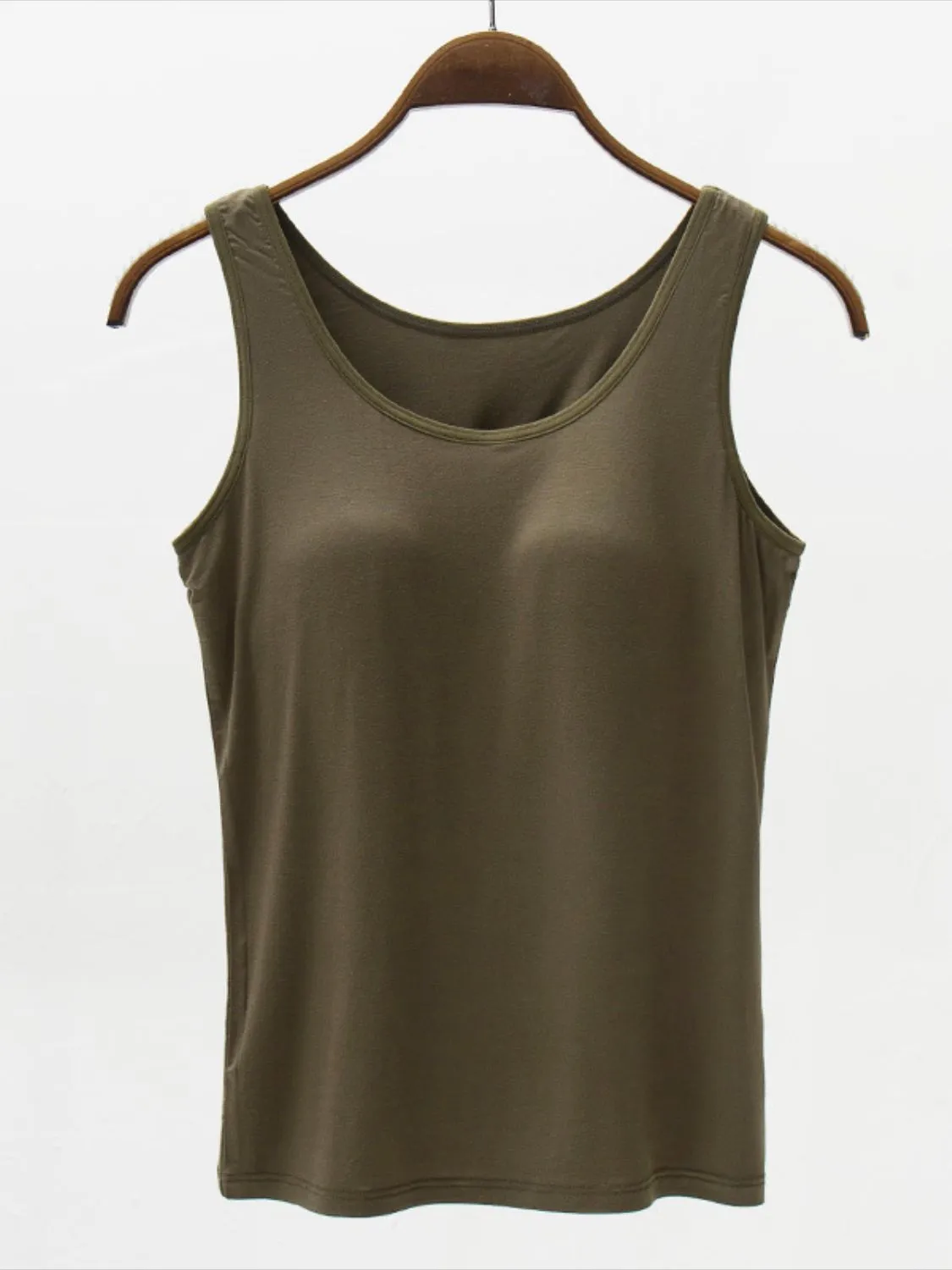 Erin Full Size Wide Strap Modal Tank with Bra