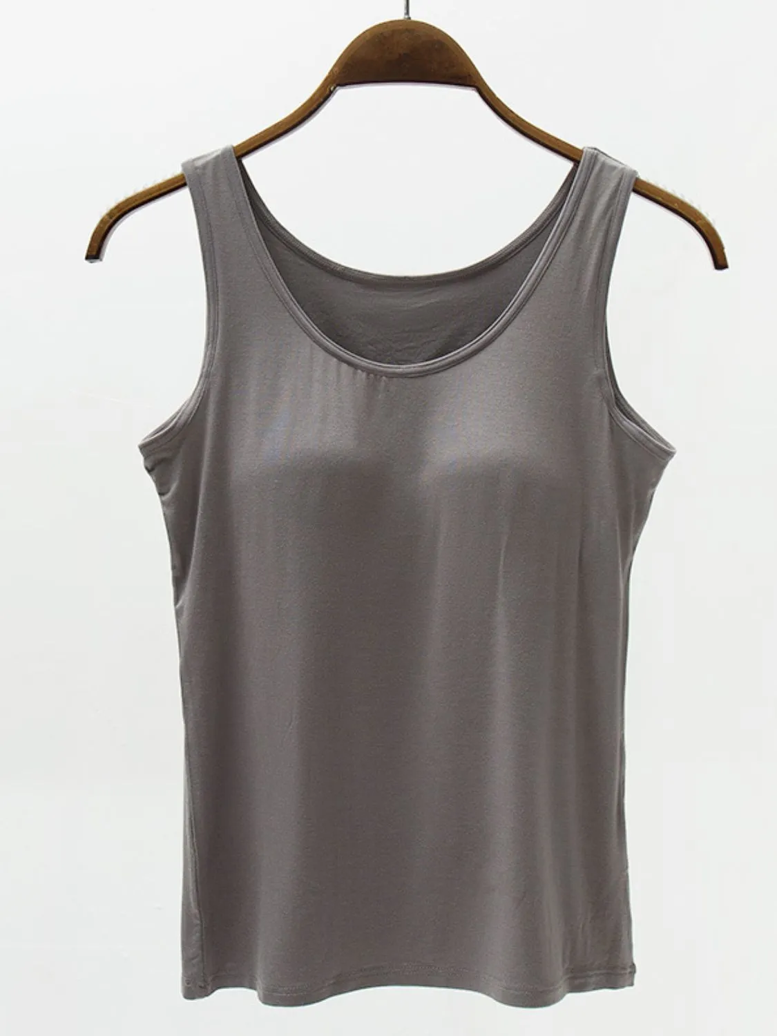 Erin Full Size Wide Strap Modal Tank with Bra