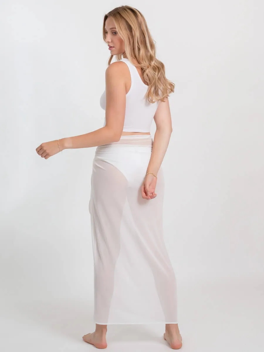 Escape Mesh Sarong in White