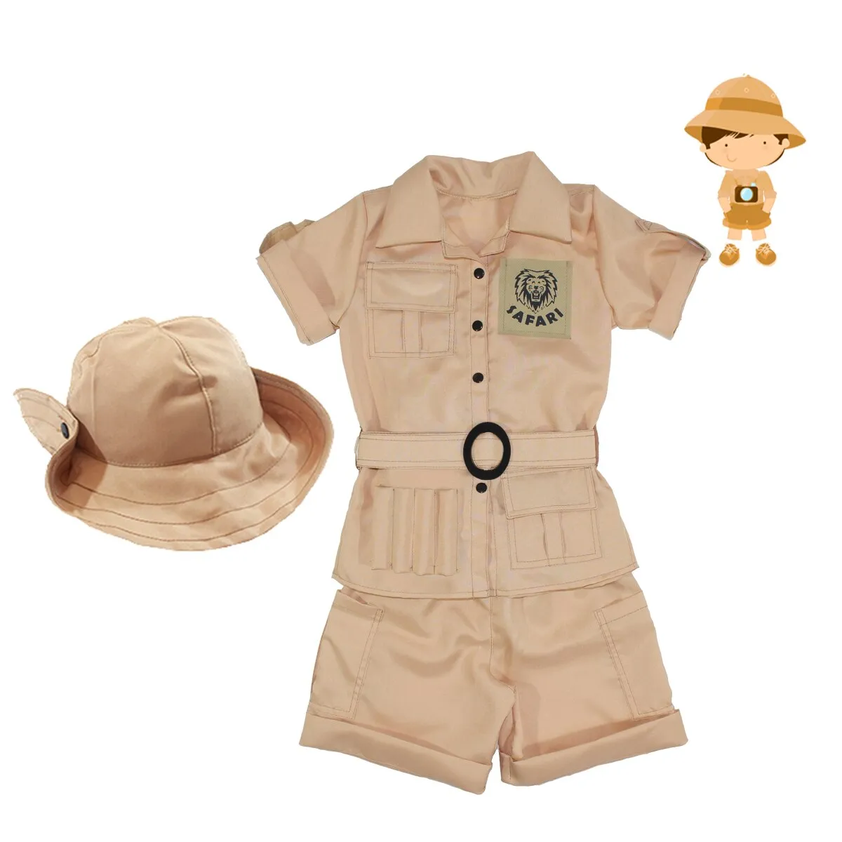Fantasia Caçador Safari - Promoção Carnaval 2025