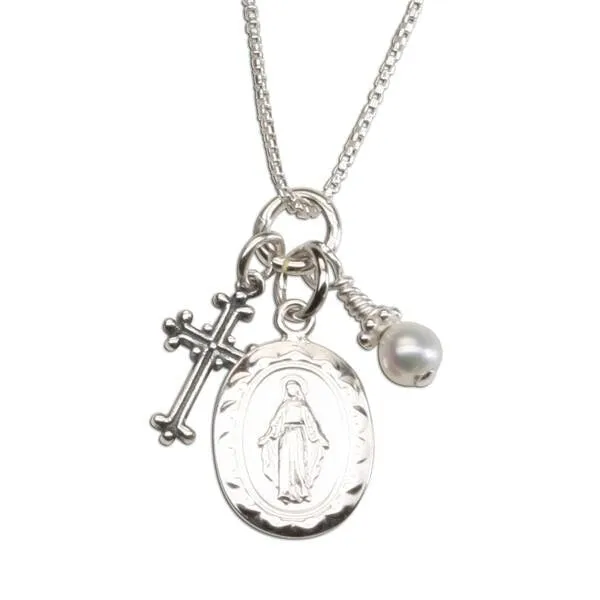 First Communion Miraculous Medal Necklace