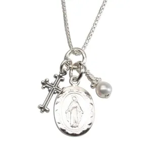 First Communion Miraculous Medal Necklace
