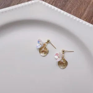 Flower & Pearl Stud Earrings - Leah