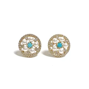 Flower Wheel Turquoise Studs
