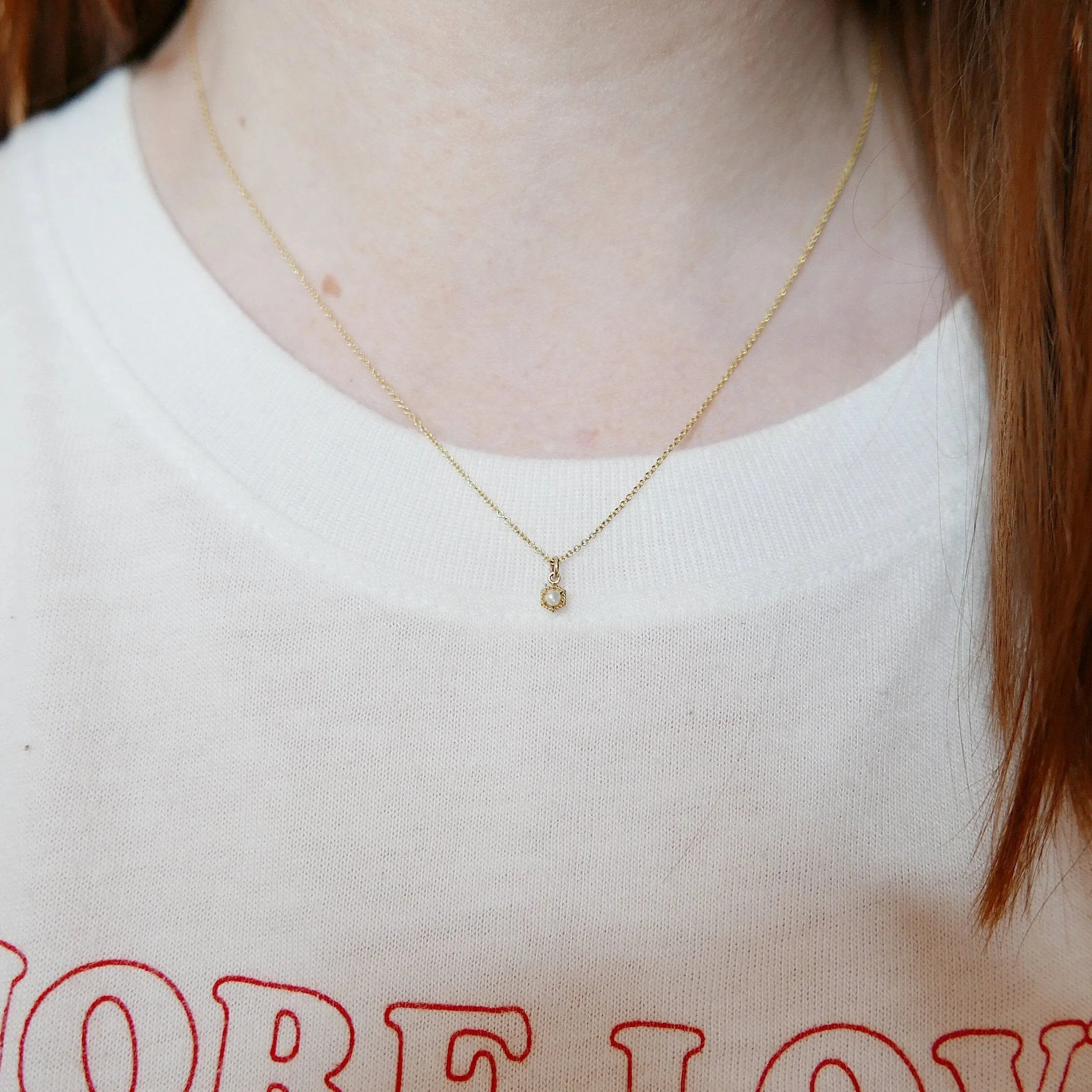 Frame Mini Pearl Necklace