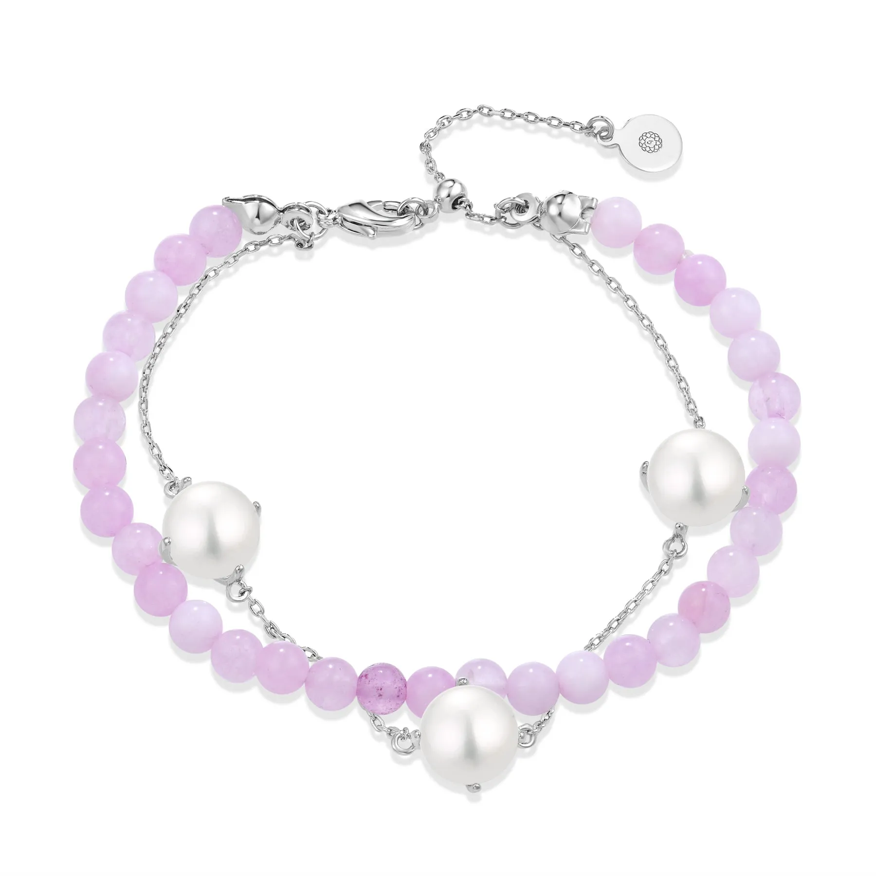 FROSTED FLORA LAYERED PEARL BRACELET