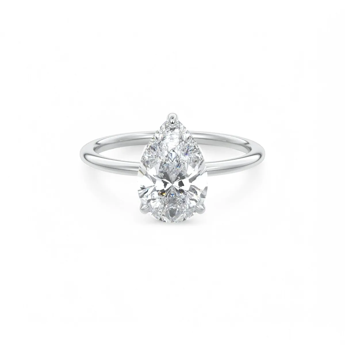 F/VS1 1.50 Ct Pear cut Solitaire Lab Grown Diamond Engagement Ring 14k Yellow Gold