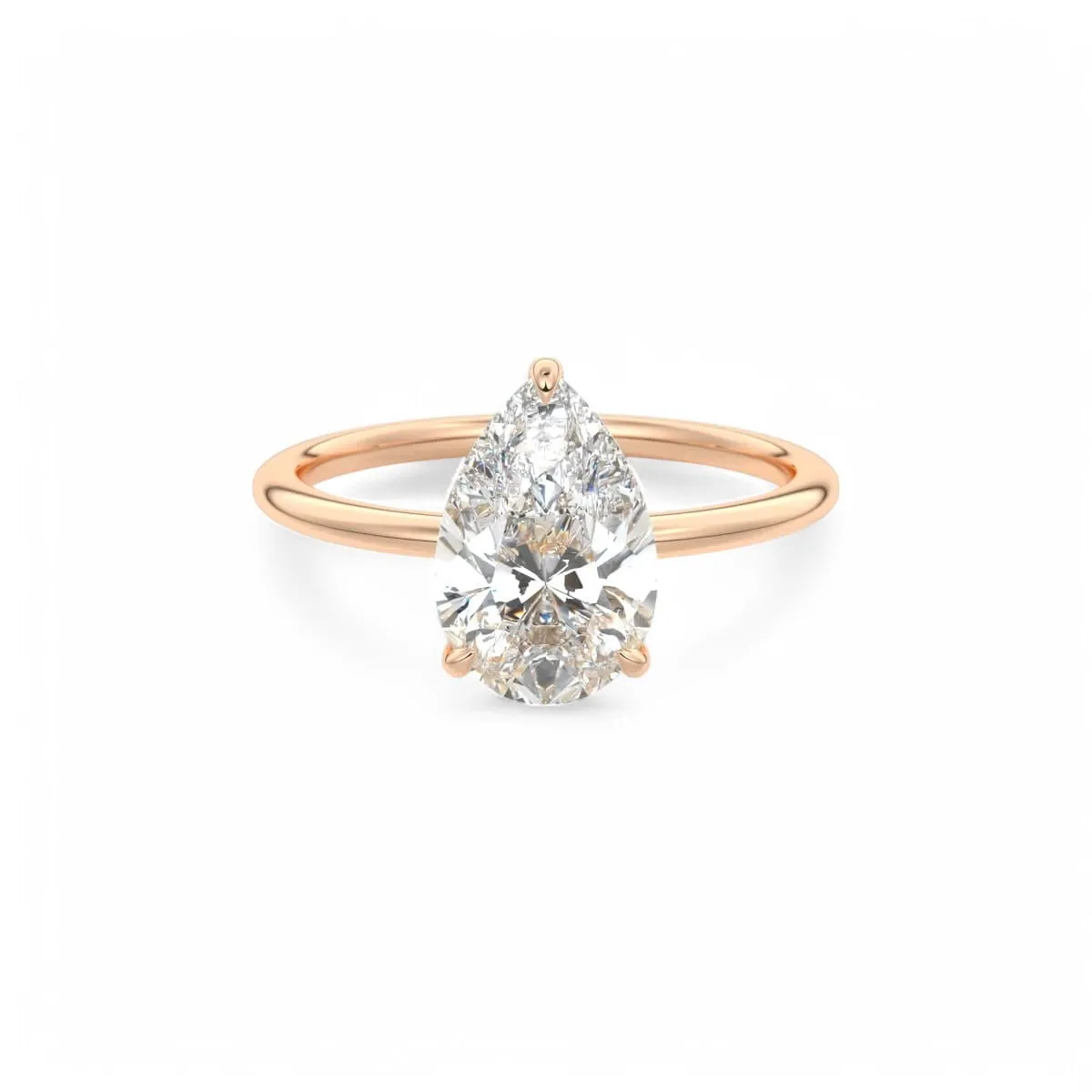 F/VS1 1.50 Ct Pear cut Solitaire Lab Grown Diamond Engagement Ring 14k Yellow Gold