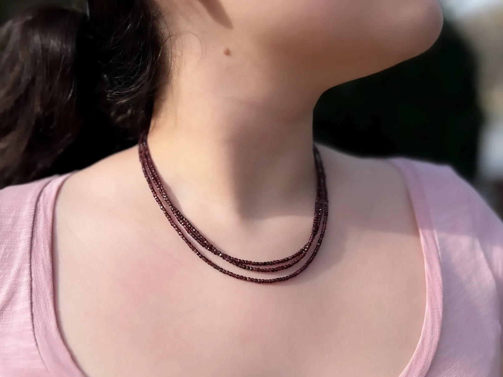 Garnet Triple Strand necklace