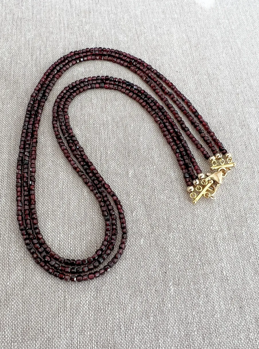 Garnet Triple Strand necklace