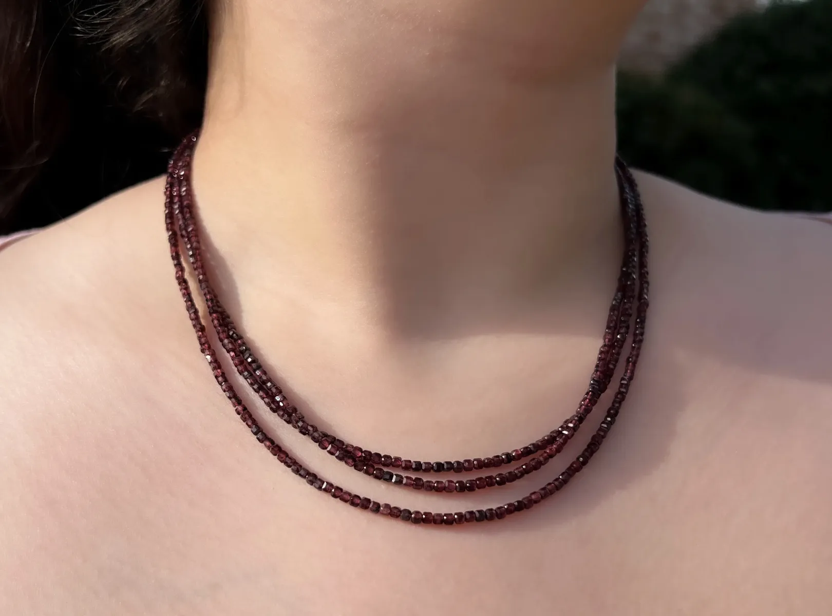 Garnet Triple Strand necklace