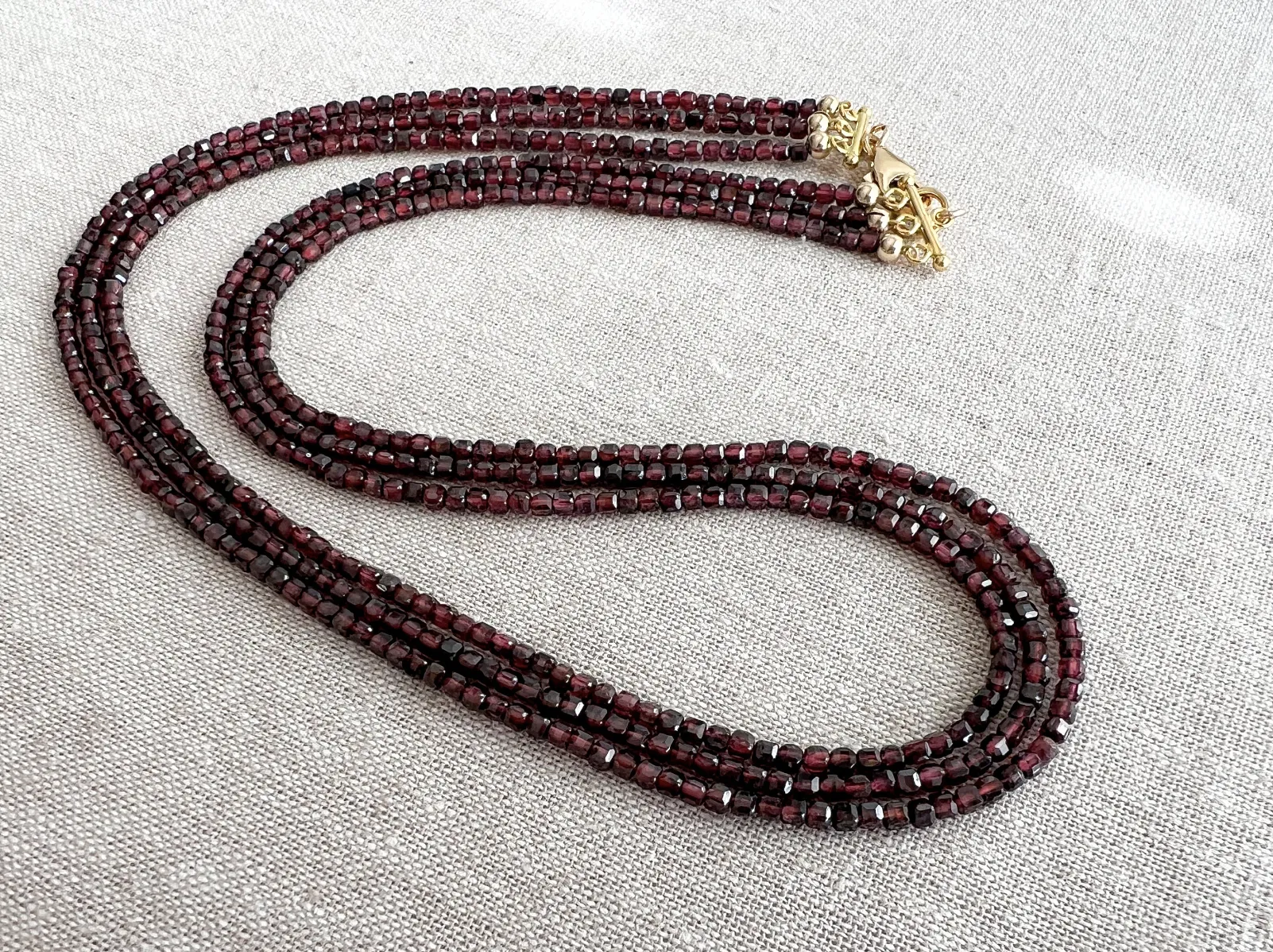 Garnet Triple Strand necklace