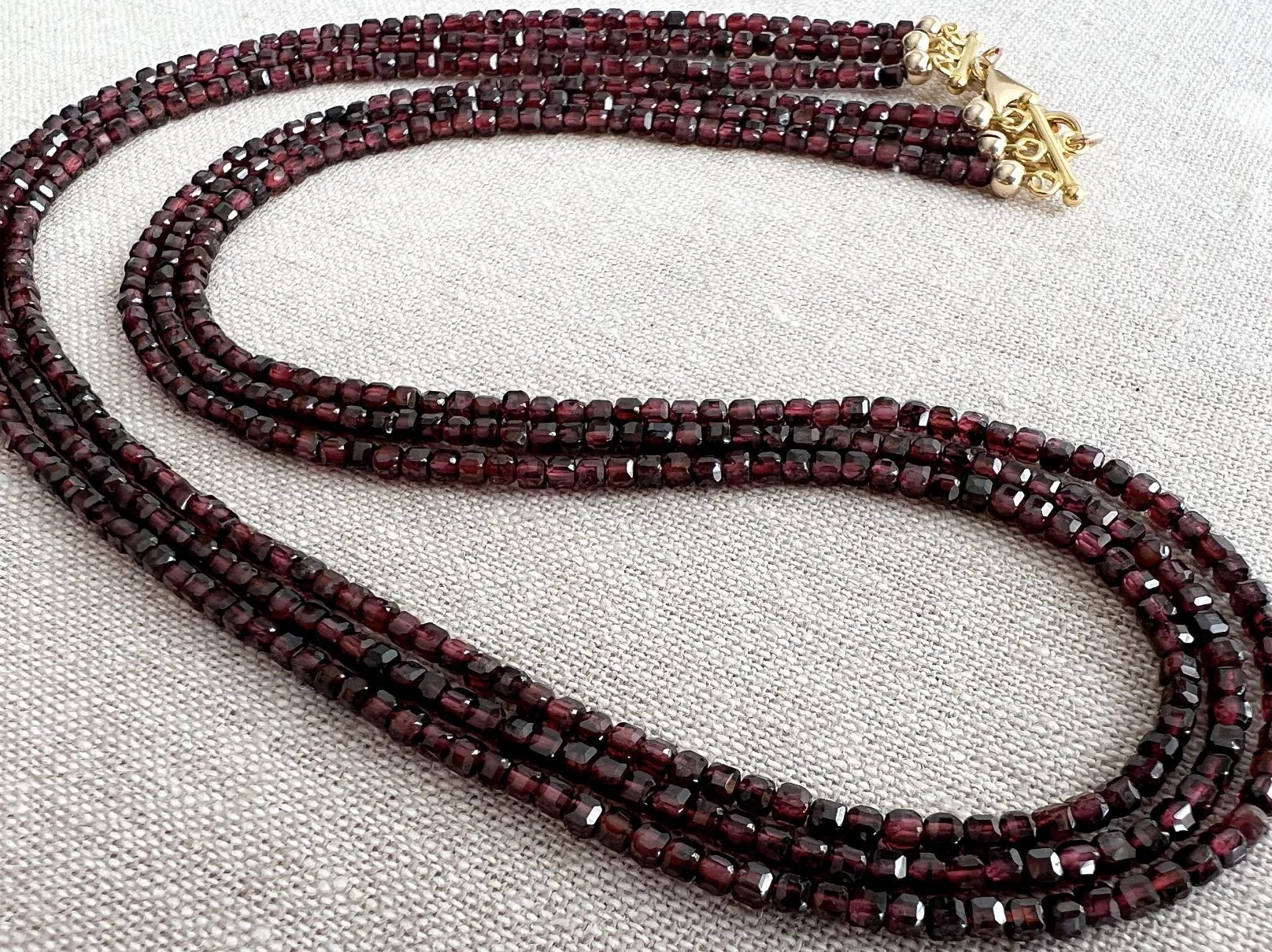 Garnet Triple Strand necklace
