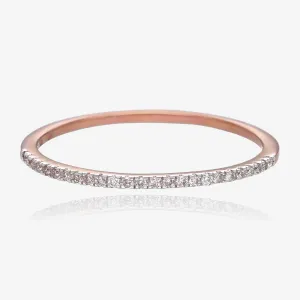 Glittering Thin Line Diamond and Gold Band