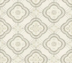 GO8212 Garden Trellis Hazel Wallpaper-Beige/Brown