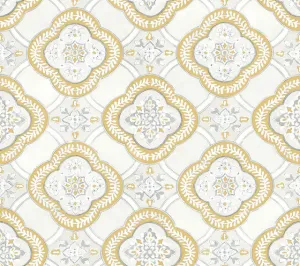 GO8215 Garden Trellis Ochre Wallpaper-Yellow
