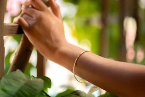 Gold Hammered Cuff Bangle Bracelet