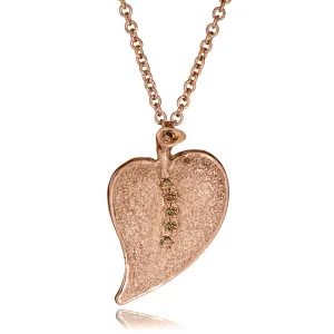 Gold Leaf Pendant with Diamonds