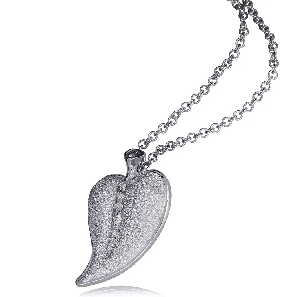 Gold Leaf Pendant with Diamonds