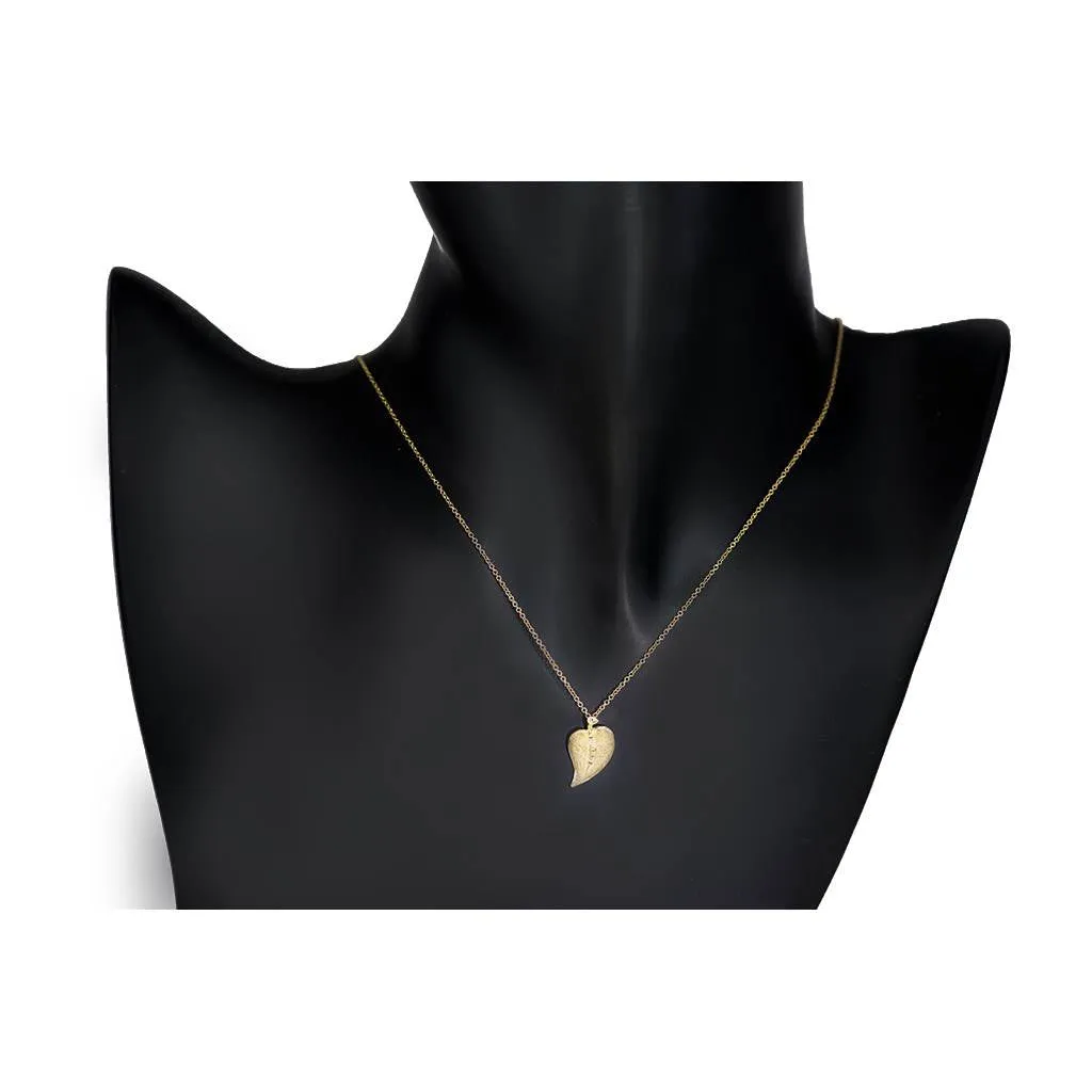 Gold Leaf Pendant with Diamonds