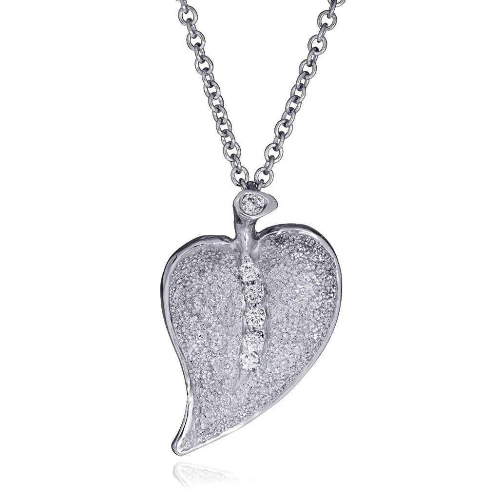 Gold Leaf Pendant with Diamonds