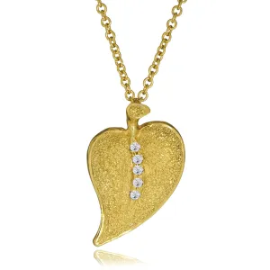 Gold Leaf Pendant with Silvermist Diamonds