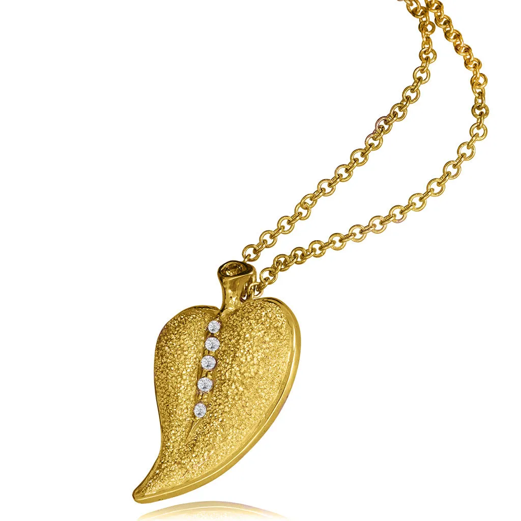 Gold Leaf Pendant with Silvermist Diamonds