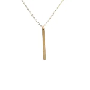 Gold Tone Vertical Bar Necklace