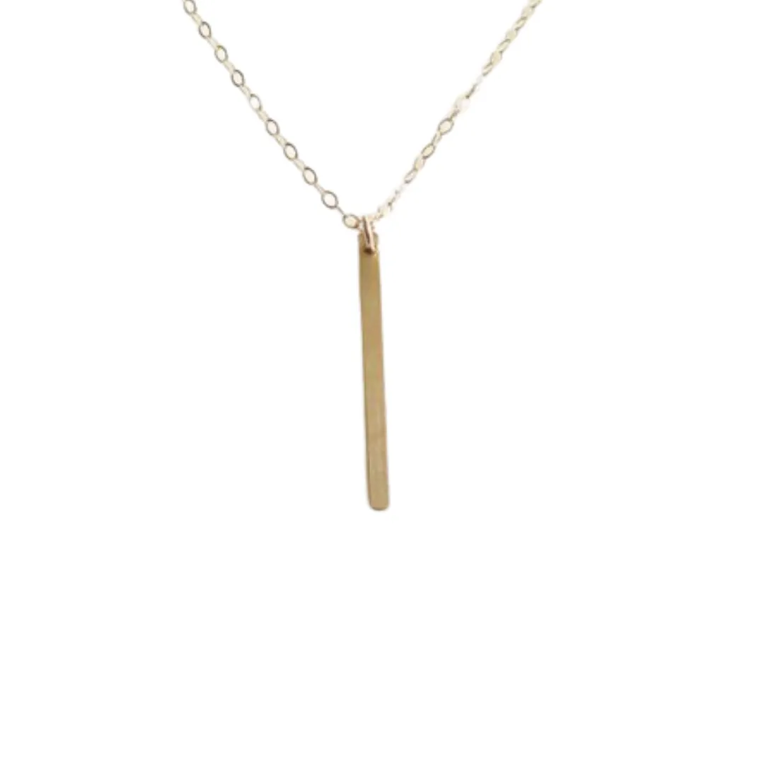 Gold Tone Vertical Bar Necklace
