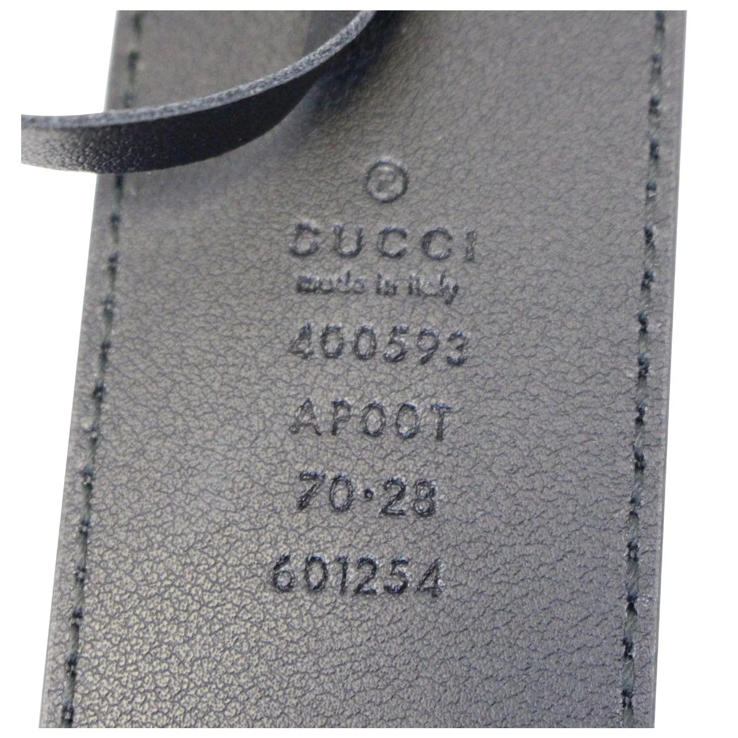 GUCCI Double G Buckle Black Leather Belt Size 35