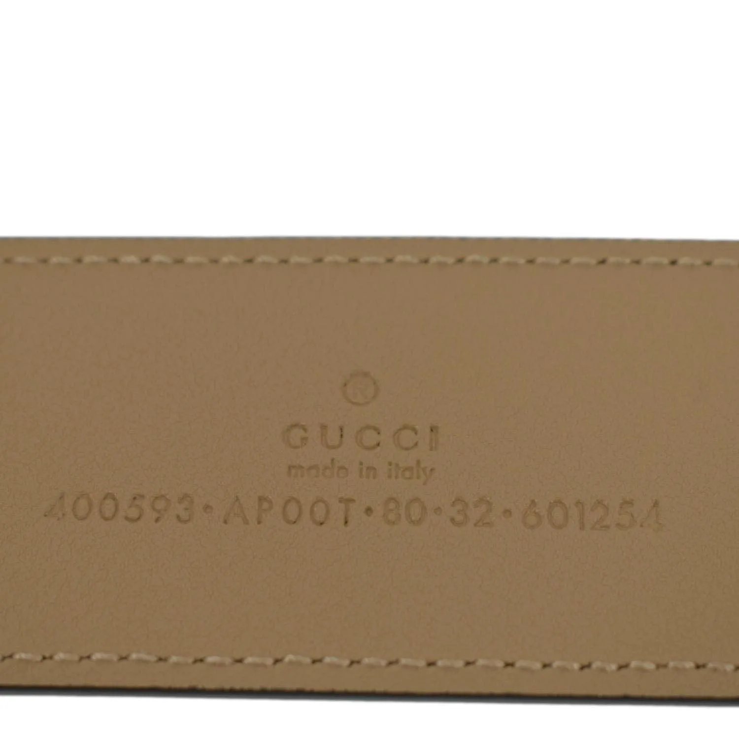 GUCCI Double G Buckle Leather Belt Size 80.32 Tan 400593
