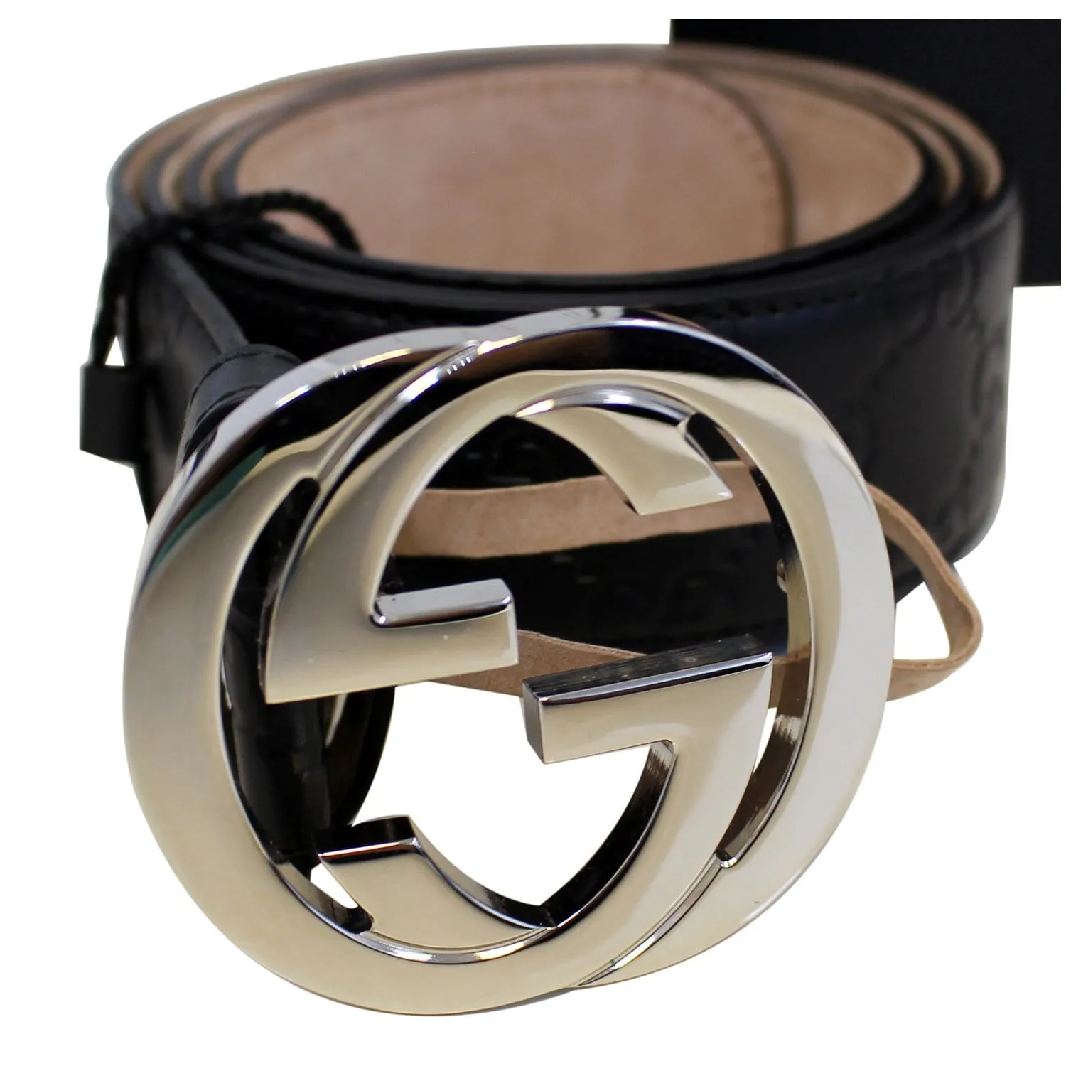 GUCCI Interlocking G Signature Leather Belt 411924