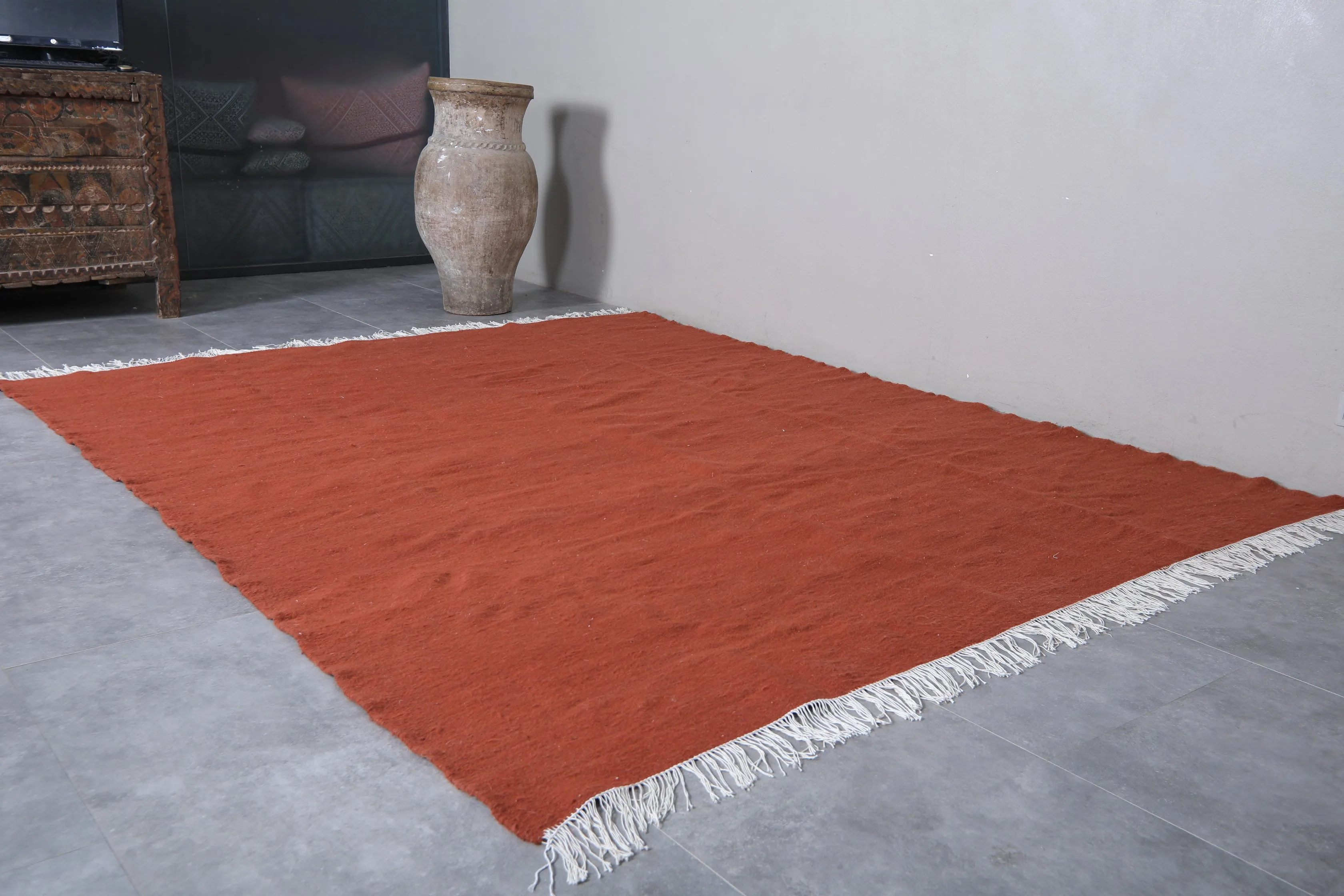 Handwoven Moroccan - Flat woven wool kilim - Berber custom rug