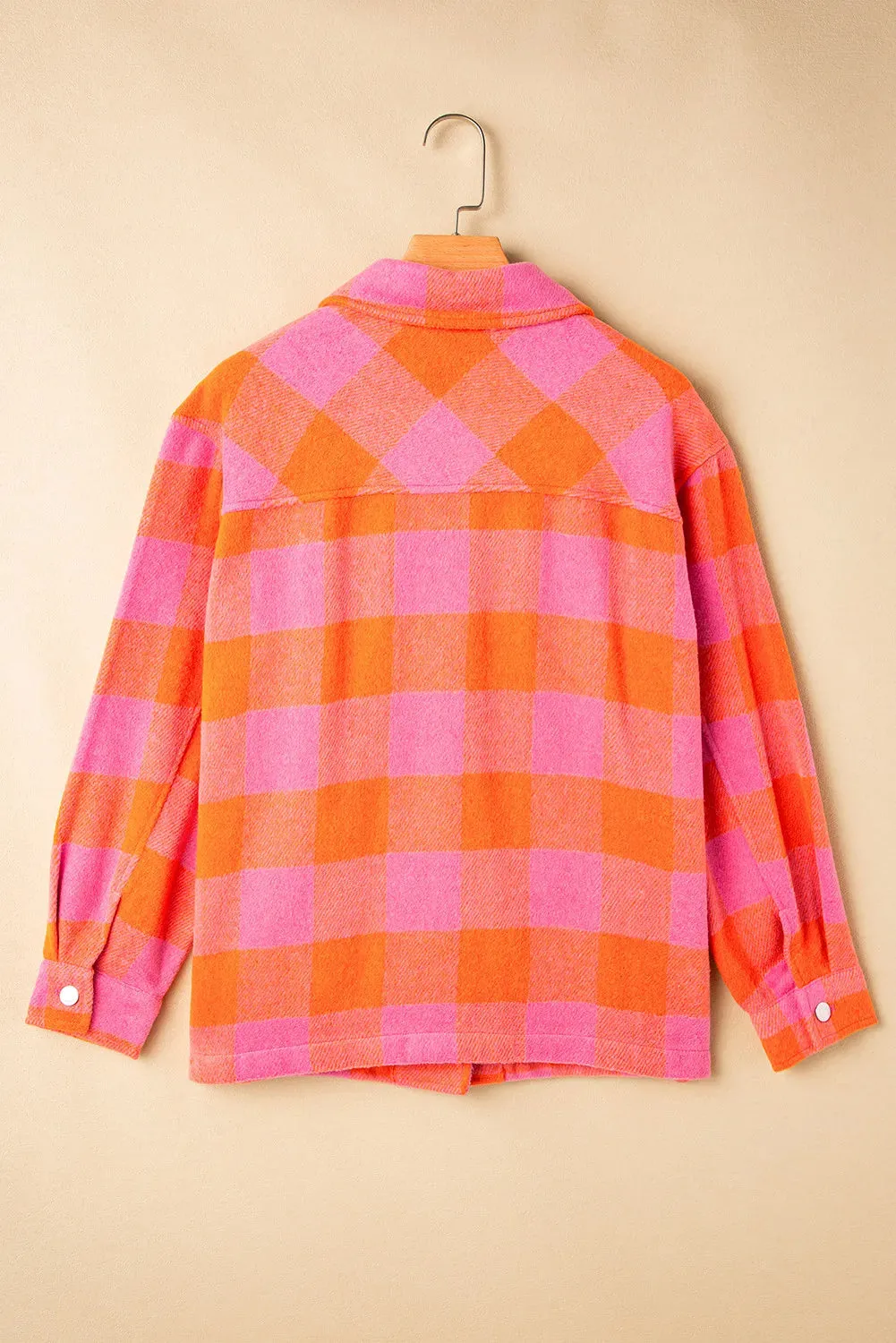 Hazel Blues® |  Color Block Plaid Button Up Long Sleeve Jacket