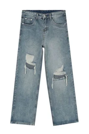 Hazel Blues® |  Distressed Wide Leg Jeans with Pockets