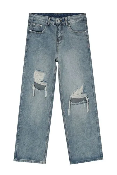 Hazel Blues® |  Distressed Wide Leg Jeans with Pockets