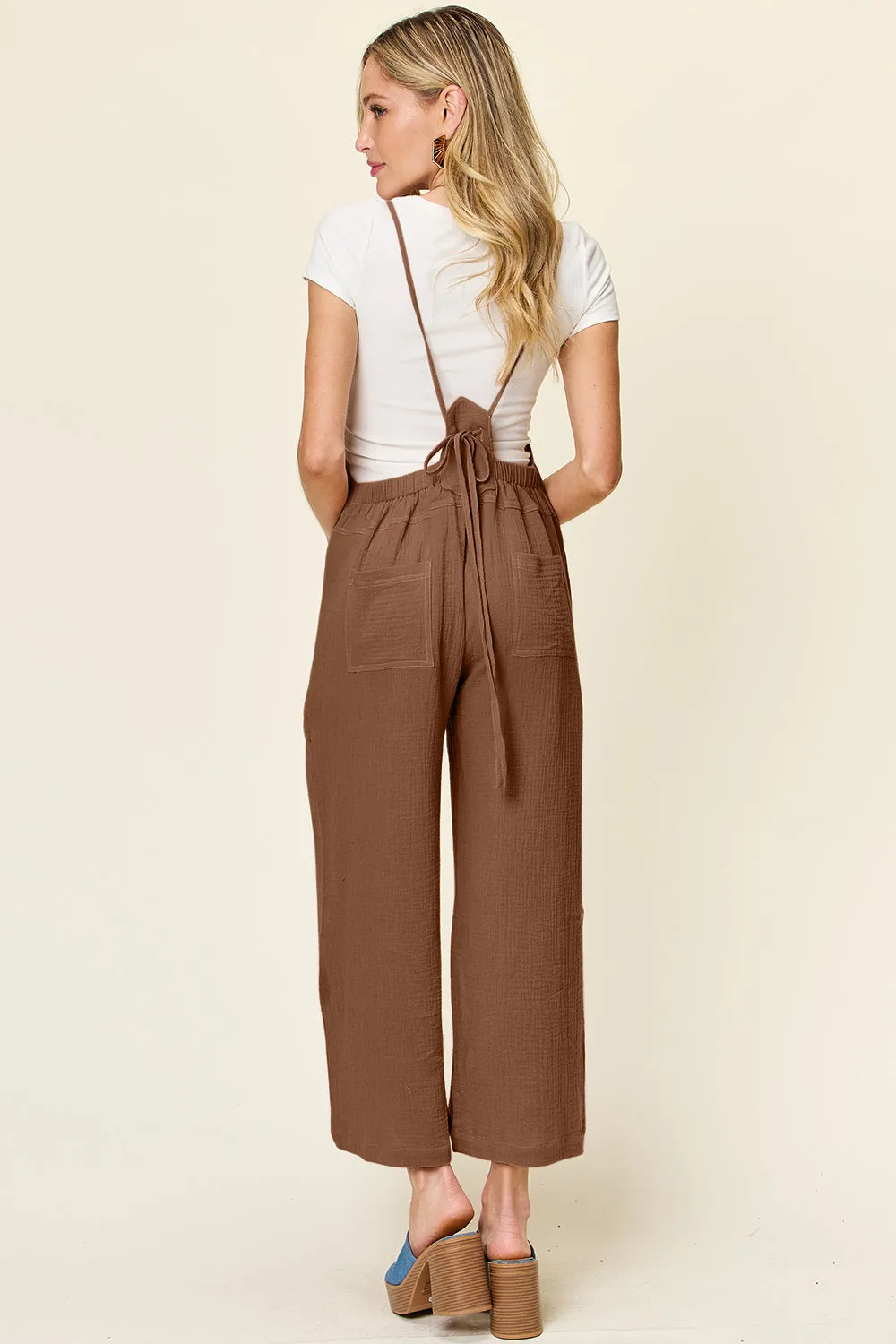 Hazel Blues® |  Double Take Texture Sleeveless Wide Leg Overall