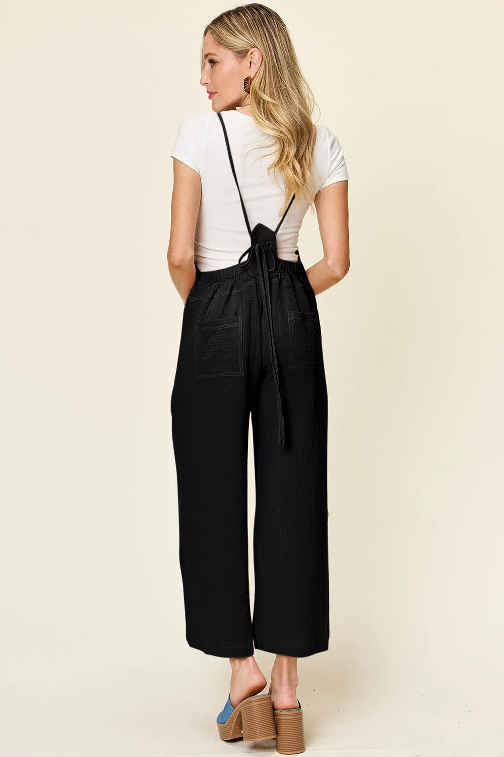Hazel Blues® |  Double Take Texture Sleeveless Wide Leg Overall