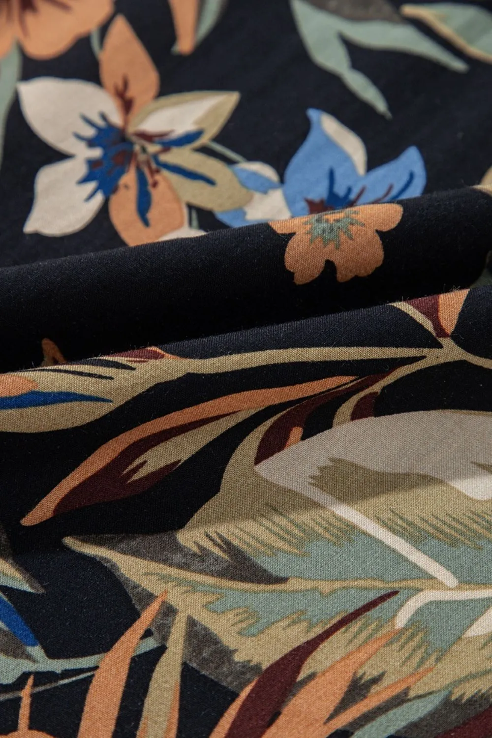Hazel Blues® |  Floral Shirred High Waist Wide Leg Pants with Tie