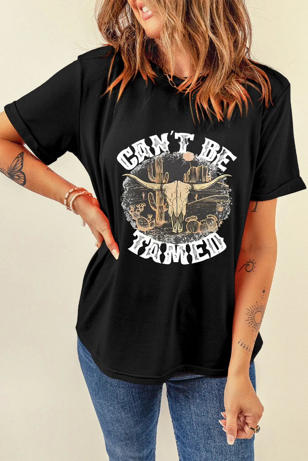 Hazel Blues® |  Graphic Round Neck Short Sleeve T-Shirt