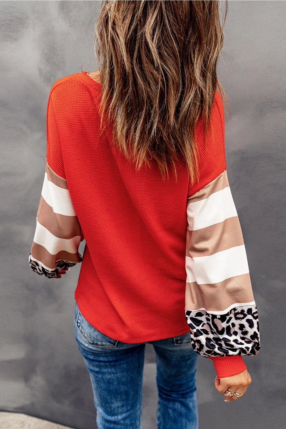 Hazel Blues® |  Letter Graphic V-Neck Long Sleeve Top