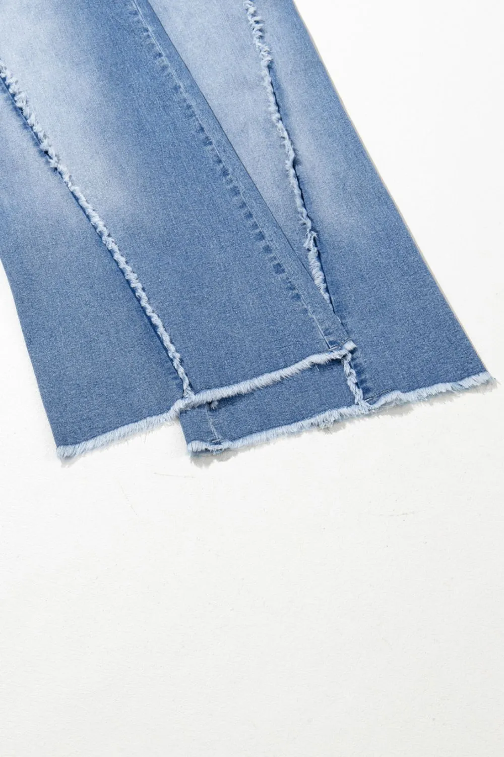 Hazel Blues® |  Raw Hem Wide Leg Jeans