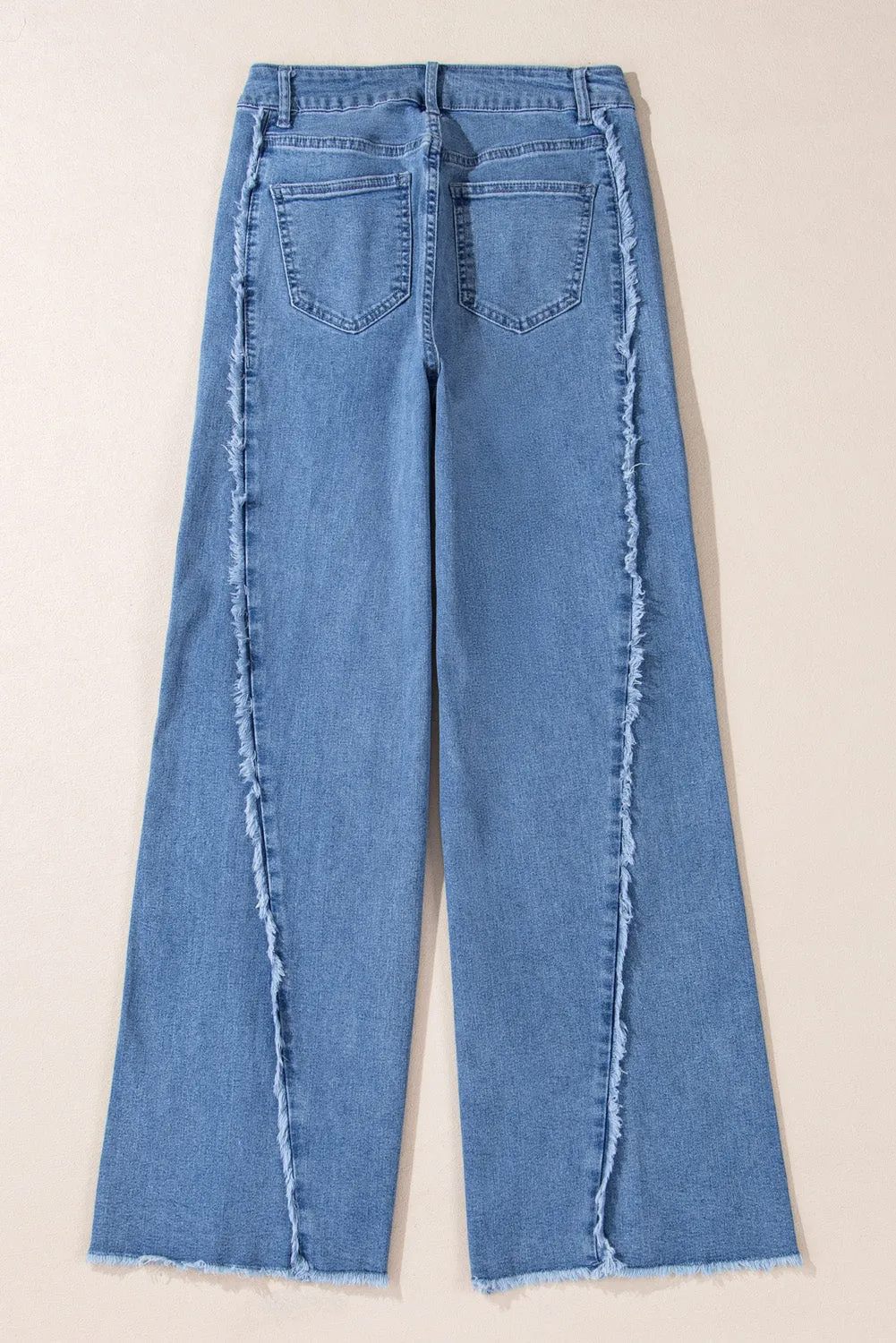 Hazel Blues® |  Raw Hem Wide Leg Jeans
