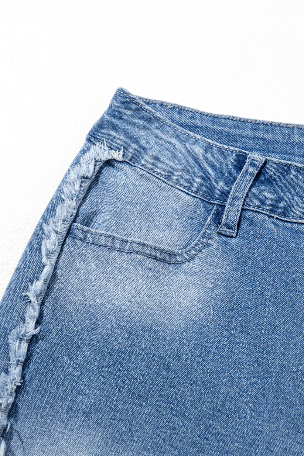 Hazel Blues® |  Raw Hem Wide Leg Jeans